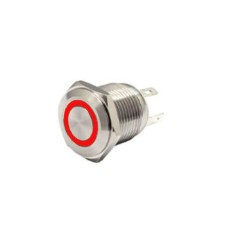 RED ΜΠΟΥΤΟΝ Φ16mm 12V με KOKKINO ΦΩΤΙΣΜΟ