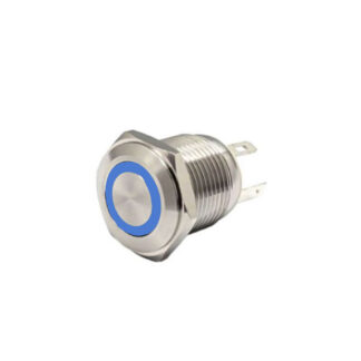 BLUE ΜΠΟΥΤΟΝ Φ16mm 12V με ΜΠΛΕ ΦΩΤΙΣΜΟ